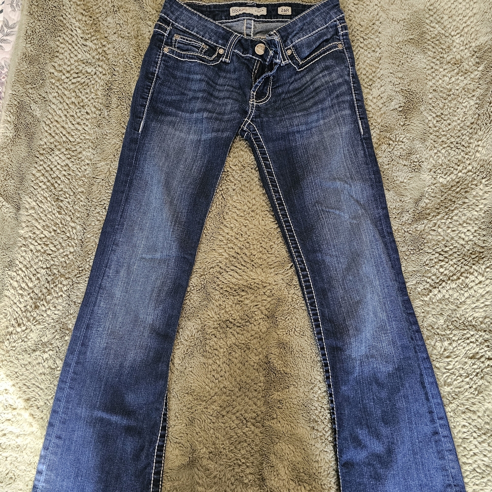 Women’s BKE Dark Blue Bootcut Jeans Hem Altered to Fit 28 Inch Inseam - Picture 2 of 3